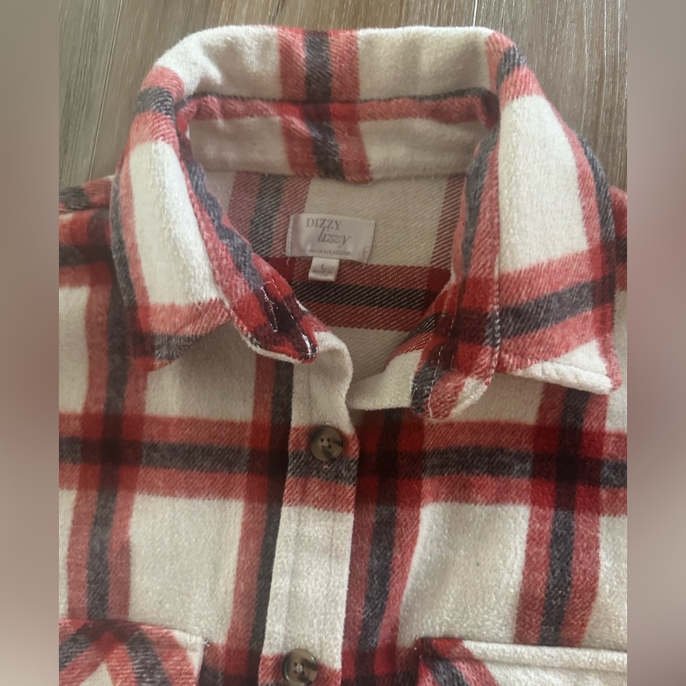 Dizzy Lizzy Los Angeles Plaid Flannel Shirt L - Picture 3 of 7